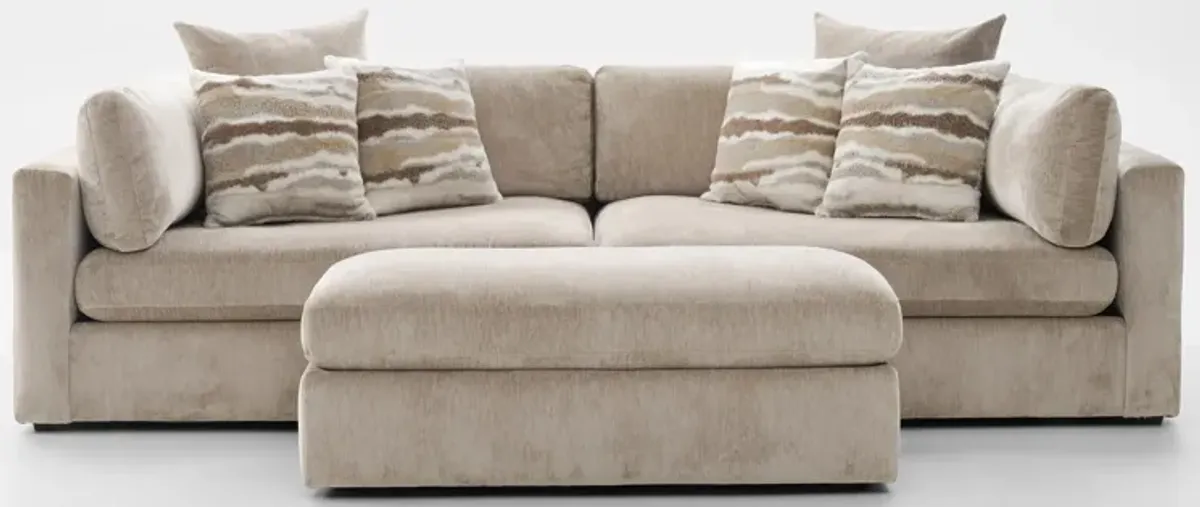 Sasha Foam Comfort Sectional - Luscious Champagne