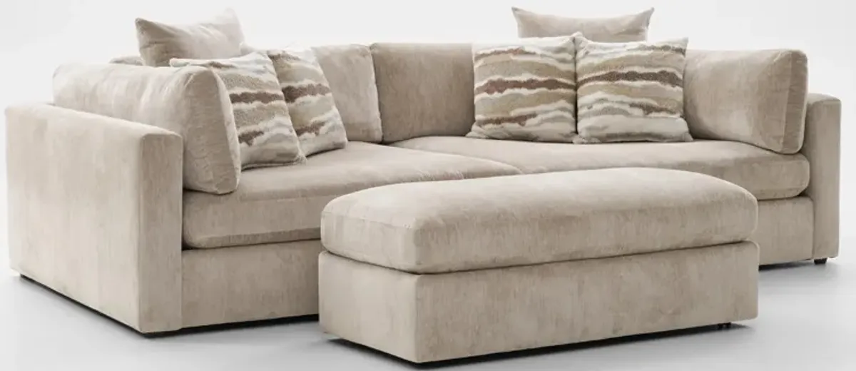 Sasha Foam Comfort Sectional - Luscious Champagne