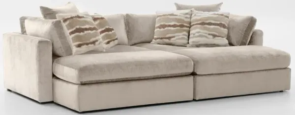 Sasha Foam Comfort Sectional - Luscious Champagne