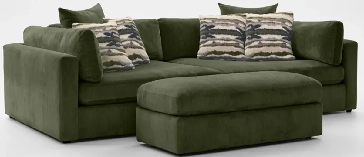 Sasha Foam Comfort Sectional - Luscious Green