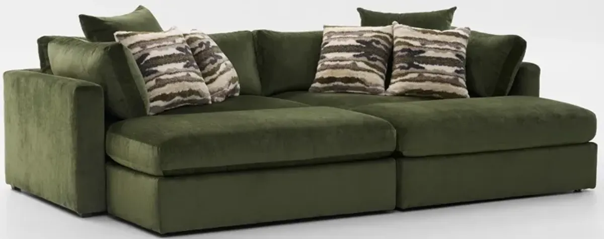 Sasha Foam Comfort Sectional - Luscious Green