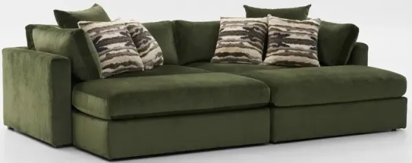 Sasha Foam Comfort Sectional - Luscious Green