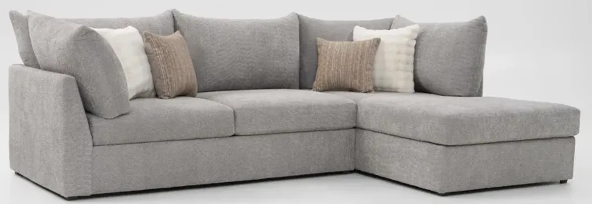 Dylan 2-Piece Sectional and Swivel Chair - Gray
