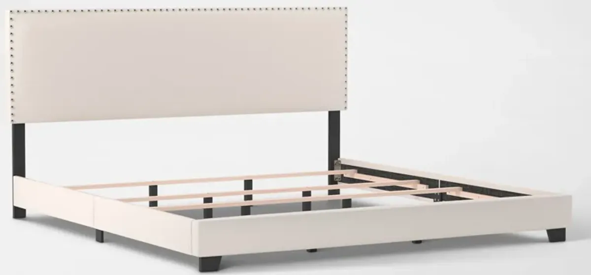 Willow King Upholstered Bed - White