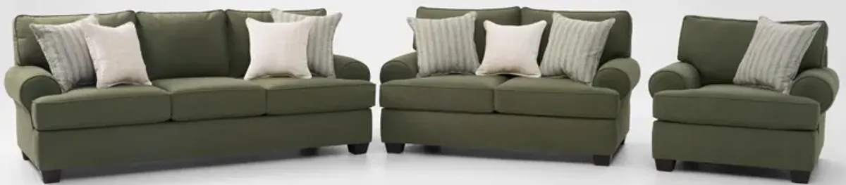 Camden Sofa, Loveseat and Chair  - Olive