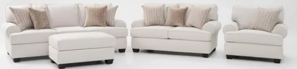 Camden Sofa, Loveseat, Chair and Ottoman  - Ivory