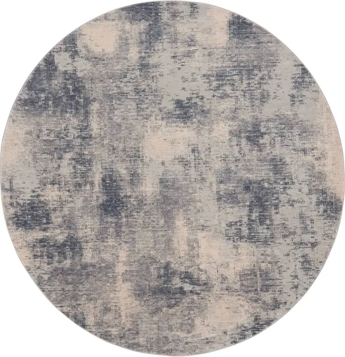 Jamesport 5' Round Area Rug - Blue/Ivory