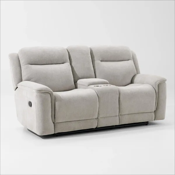 Alto Manual Reclining Loveseat with Console - Cement