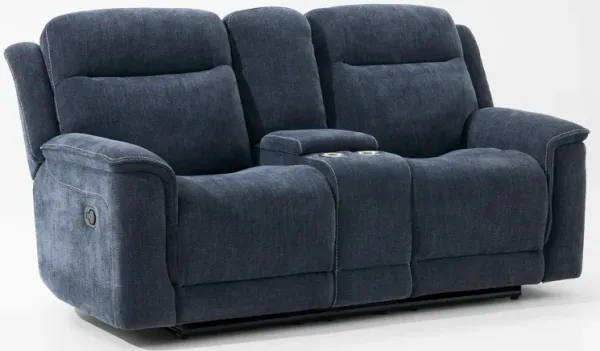 Alto Manual Reclining Loveseat with Console - Navy