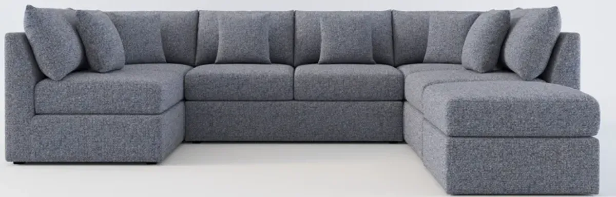 The Pitt Foam Comfort Sectional - Haley Navy