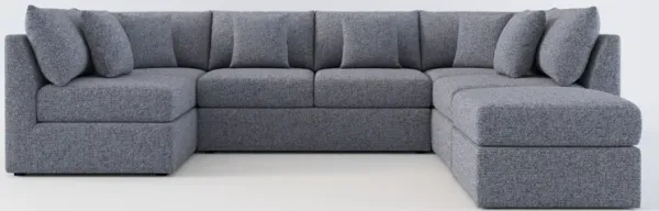 The Pitt Foam Comfort Sectional - Haley Navy