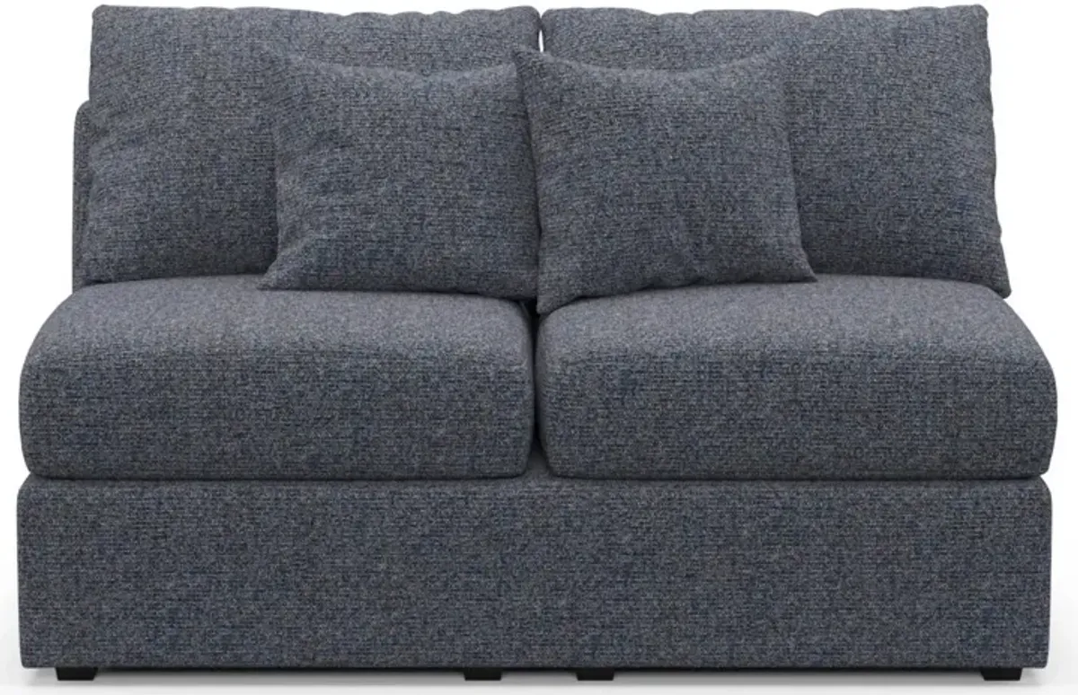 The Pitt Hybrid Comfort Armless Loveseat - Haley Navy