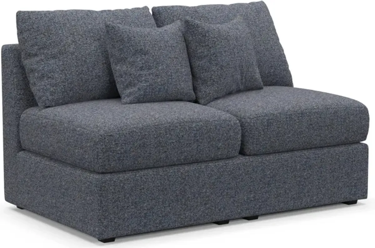 The Pitt Hybrid Comfort Armless Loveseat - Haley Navy