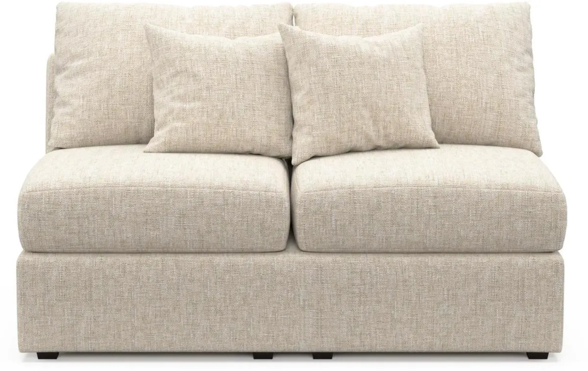 The Pitt Hybrid Comfort Armless Loveseat - Haley Ivory