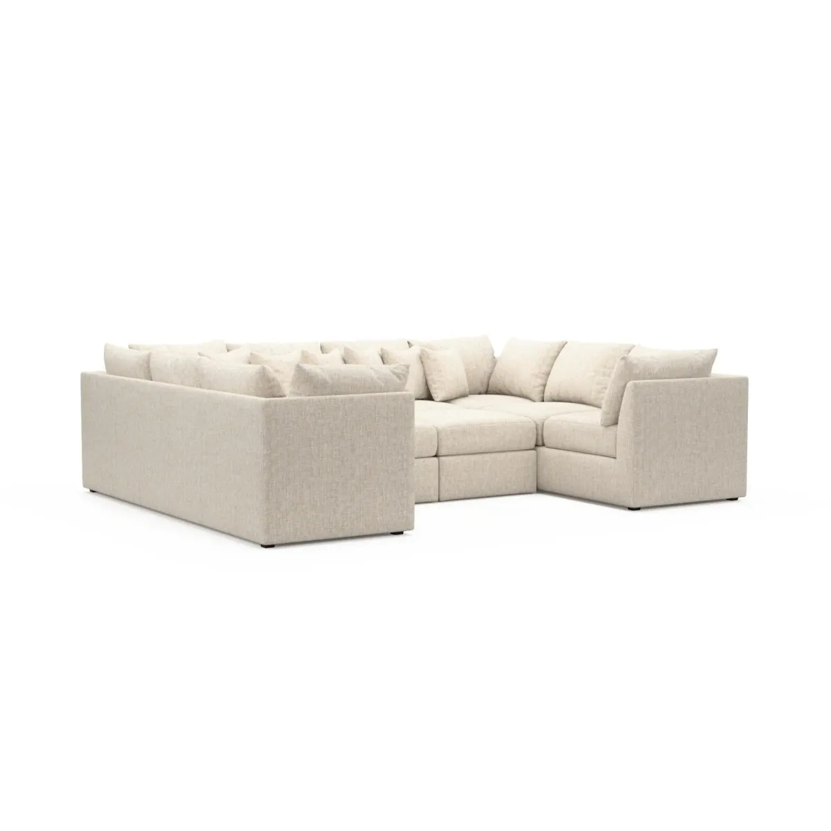 The Pitt Hybrid Comfort Sectional - Haley Ivory