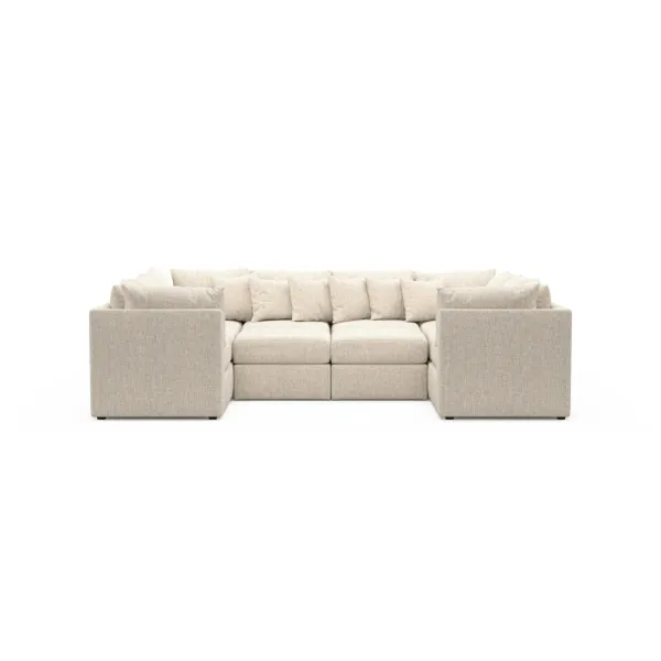 The Pitt Hybrid Comfort Sectional - Haley Ivory
