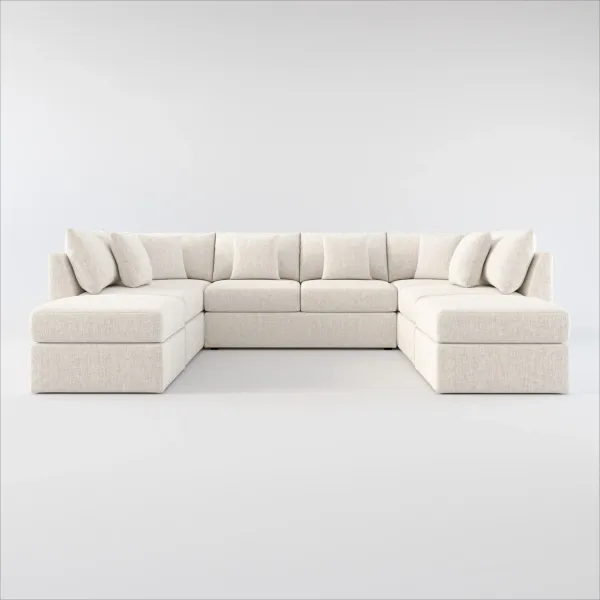 The Pitt Hybrid Comfort Sectional - Haley Ivory
