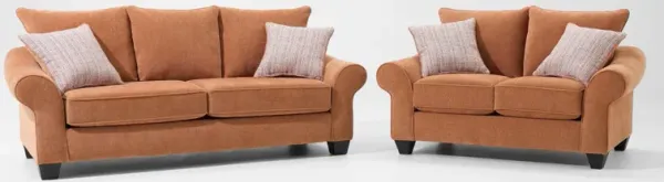 Nicki Sofa and Loveseat - Brick