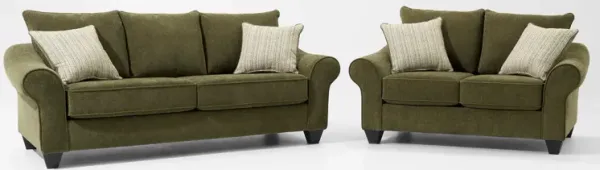 Nicki Sofa and Loveseat - Olive