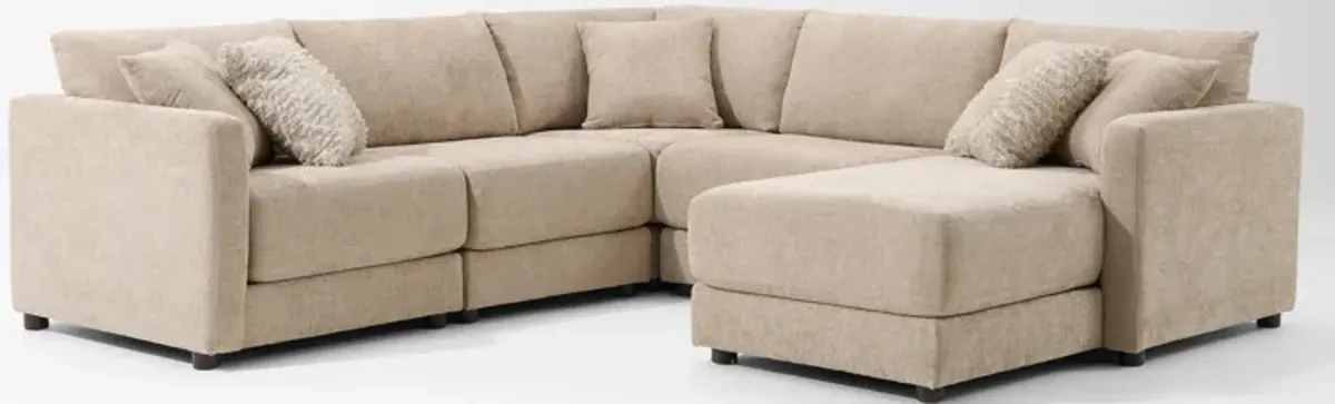 Dr. Mod 5-Piece Sectional with Chaise  - Sand