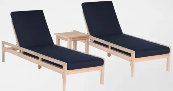 Annotto Bay Outdoor Side Table and 2 Chaise Loungers
