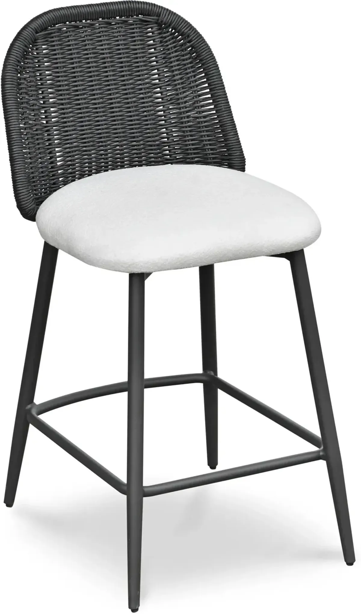 Shorefront Outdoor Counter-Height Stool - Black/White
