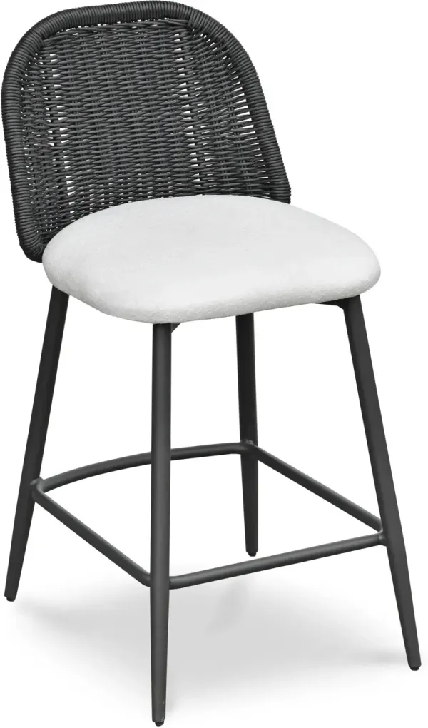 Shorefront Outdoor Counter-Height Stool - Black/White