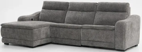 Majestic Dual-Power 3-Piece Reclining Sectional with Chaise - Charcoal