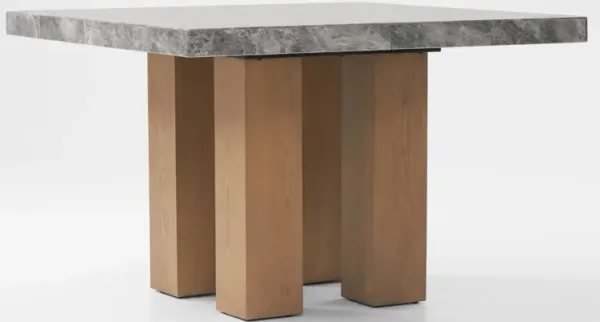 Artemis Square Marble Counter-Height Dining Table - Gray Marble/Natural