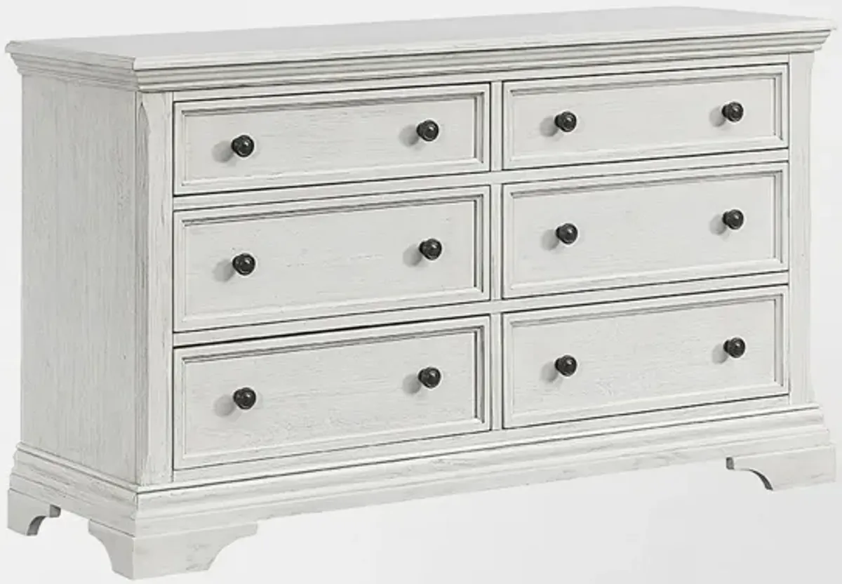 Caroline 6-Drawer Dresser - White
