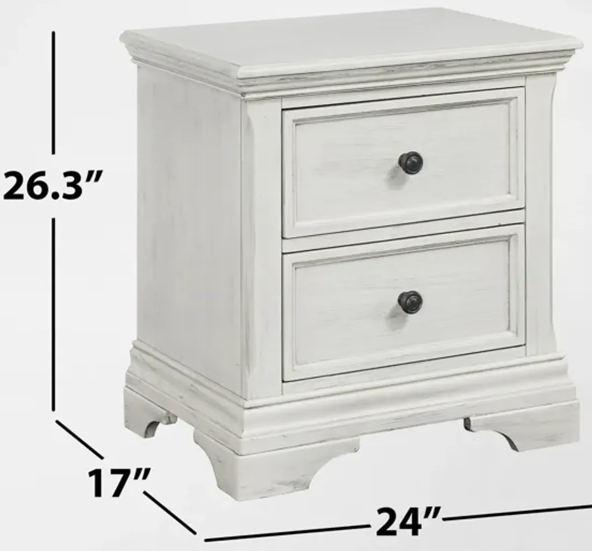 Caroline 2-Drawer Nightstand - White