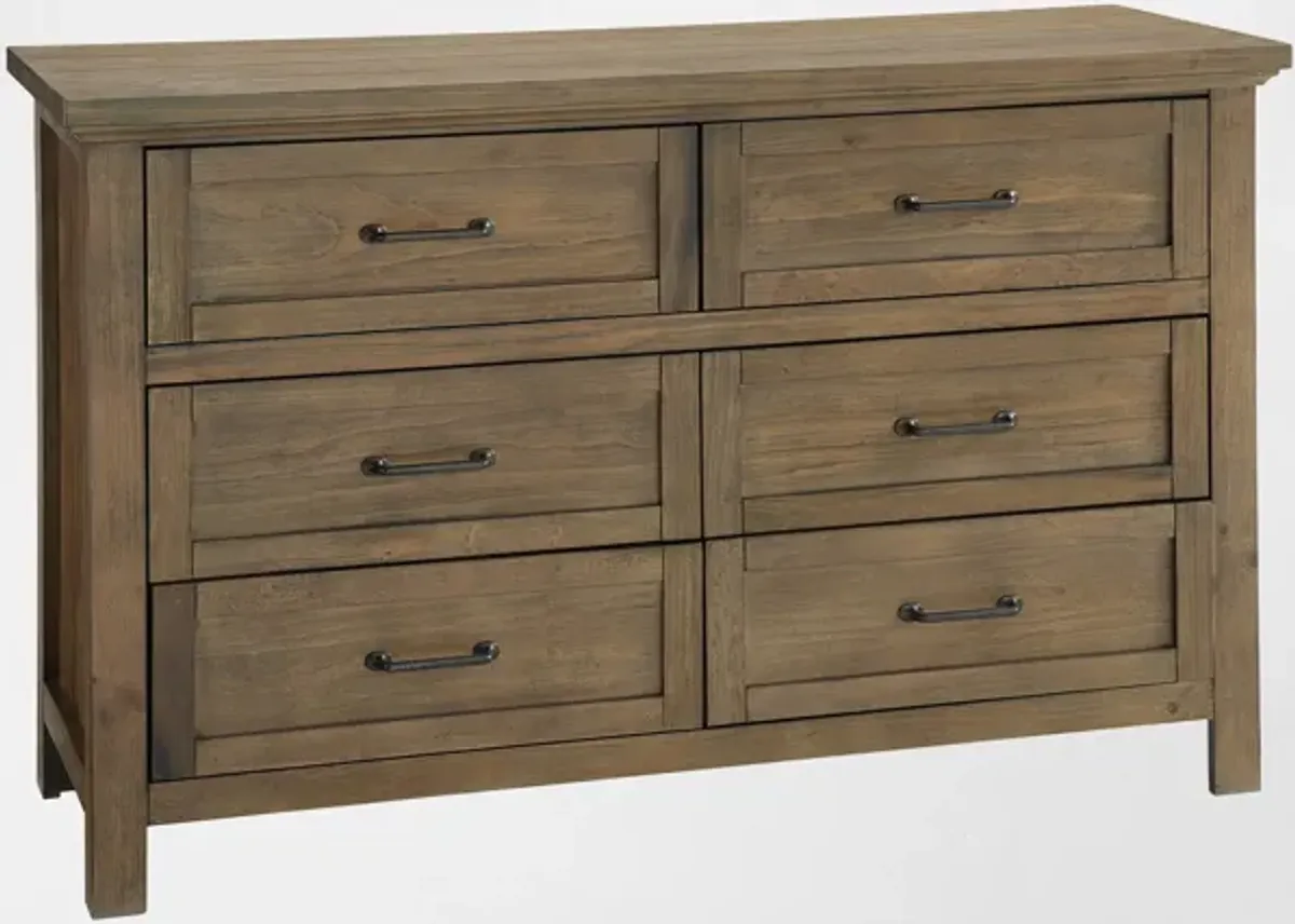 Miley 6-Drawer Dresser - Brown