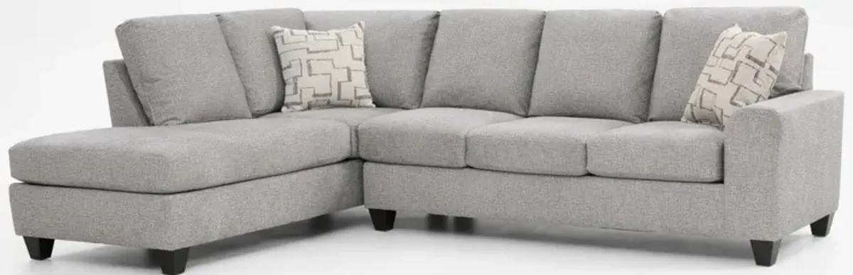 Canyon 2-Piece Sofa Sectional with Chaise - Gray