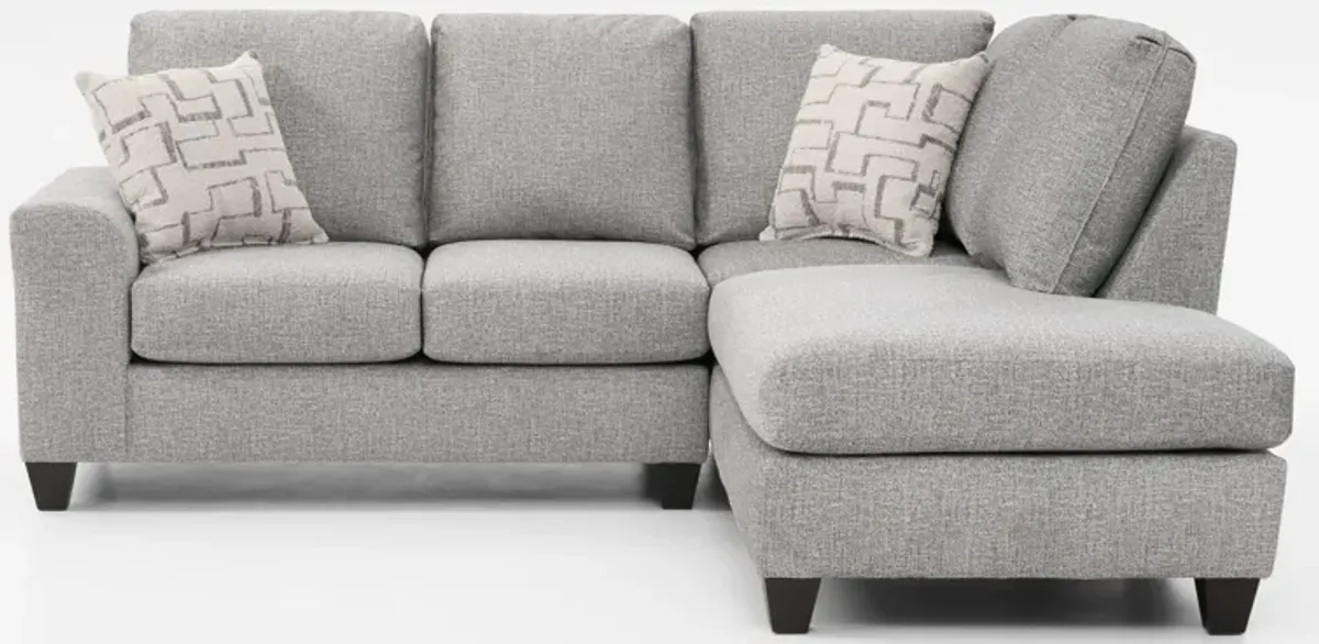 Canyon 2-Piece Loveseat Sectional with Chaise - Gray