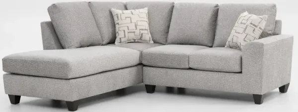 Canyon 2-Piece Loveseat Sectional with Chaise - Gray