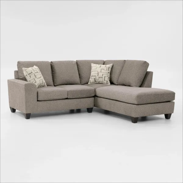 Canyon 2-Piece Loveseat Sectional with Chaise - Taupe