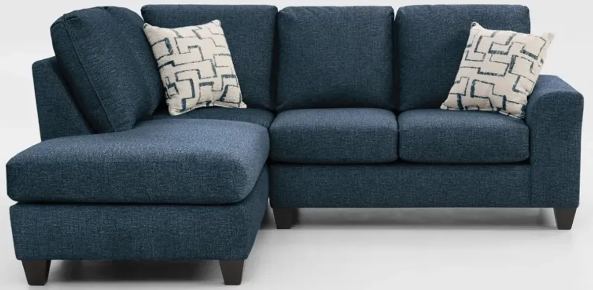 Canyon 2-Piece Loveseat Sectional with Chaise - Navy