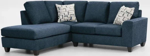 Canyon 2-Piece Loveseat Sectional with Chaise - Navy