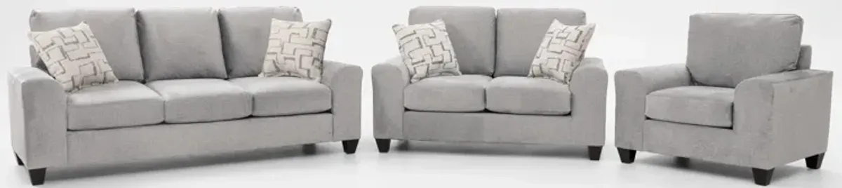 Canyon Sofa, Apartment Sofa and Chair Set - Gray
