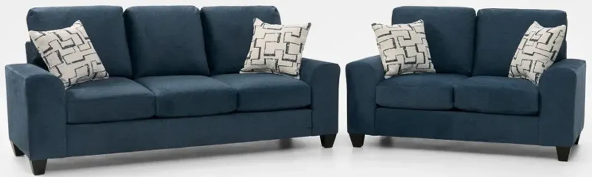 Canyon Sofa and Apartment Sofa Set - Navy