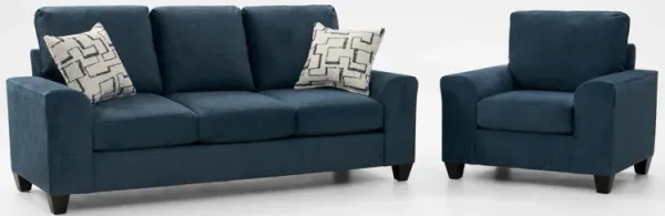 Canyon Sofa and Chair Set - Navy