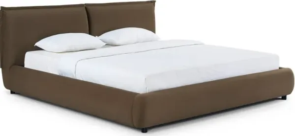 Alyse Faux Mohair King Bed - Brown