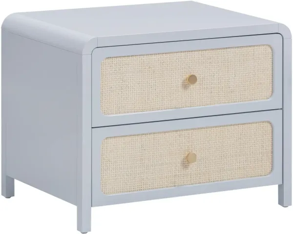 Hattie Rattan 2-Drawer Nightstand - Blue