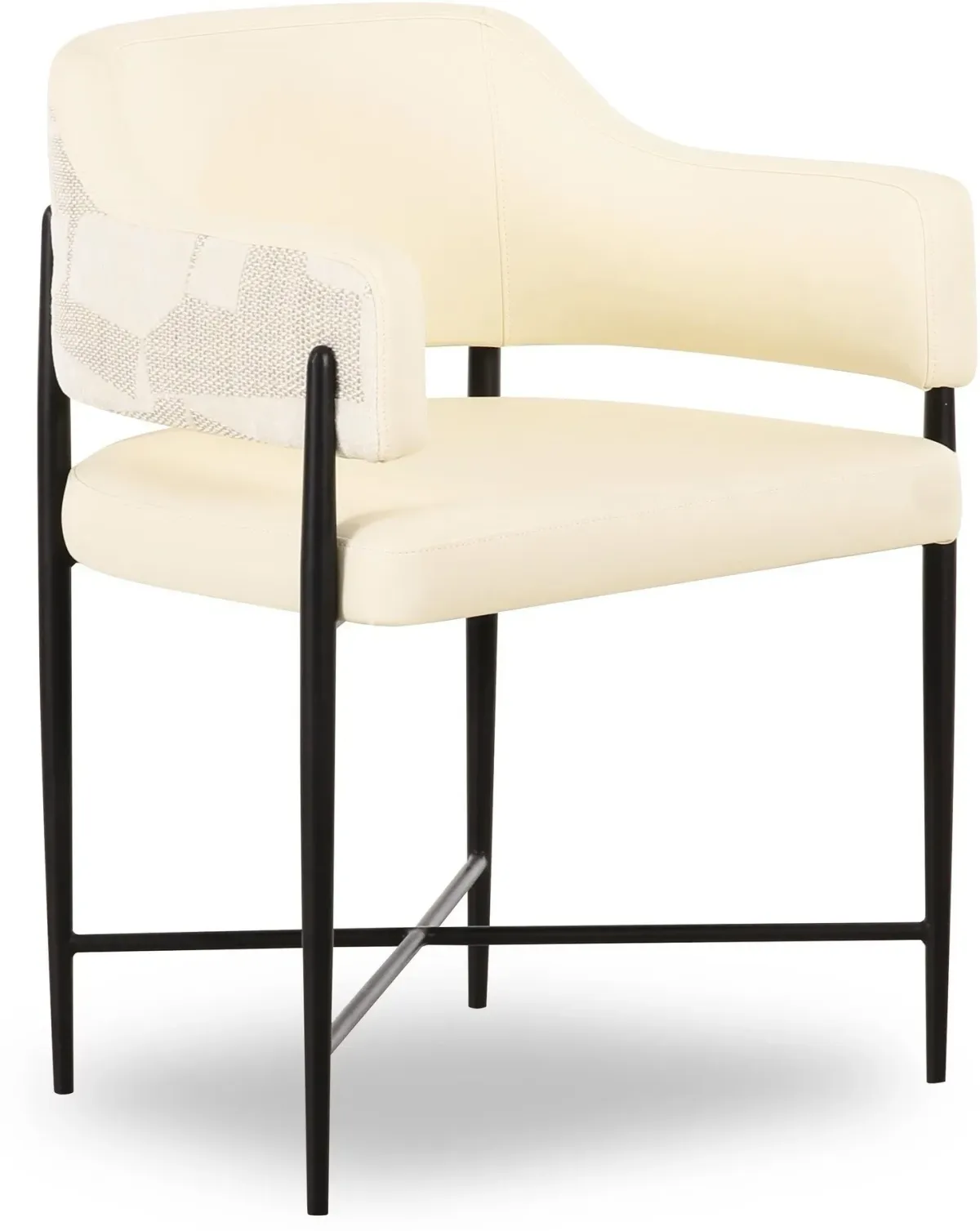 Kaylee Vegan Leather and 2-Tone Jacquard Dining Chair