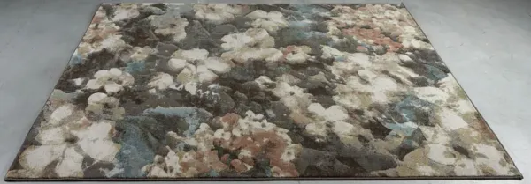 Monna 5' x 8' Area Rug - Brown, Charcoal and Teal