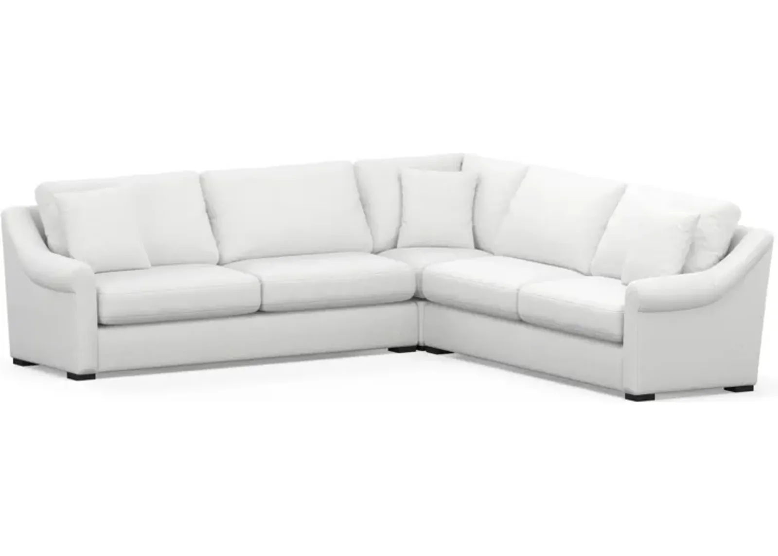 Bowery Foam Comfort 3-Piece Sleeper Sectional with Right-Facing Sleeper - Lovie Chalk