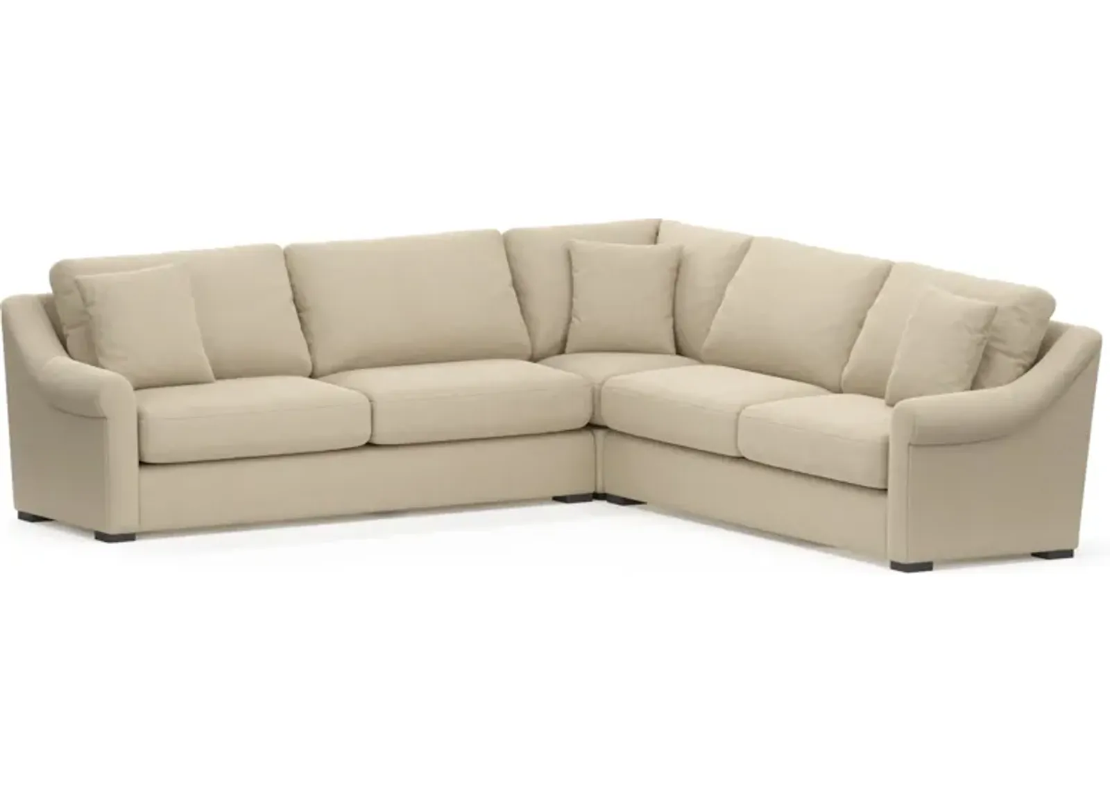 Bowery Foam Comfort 3-Piece Sleeper Sectional with Left-Facing Sleeper - Merrimac Ecru