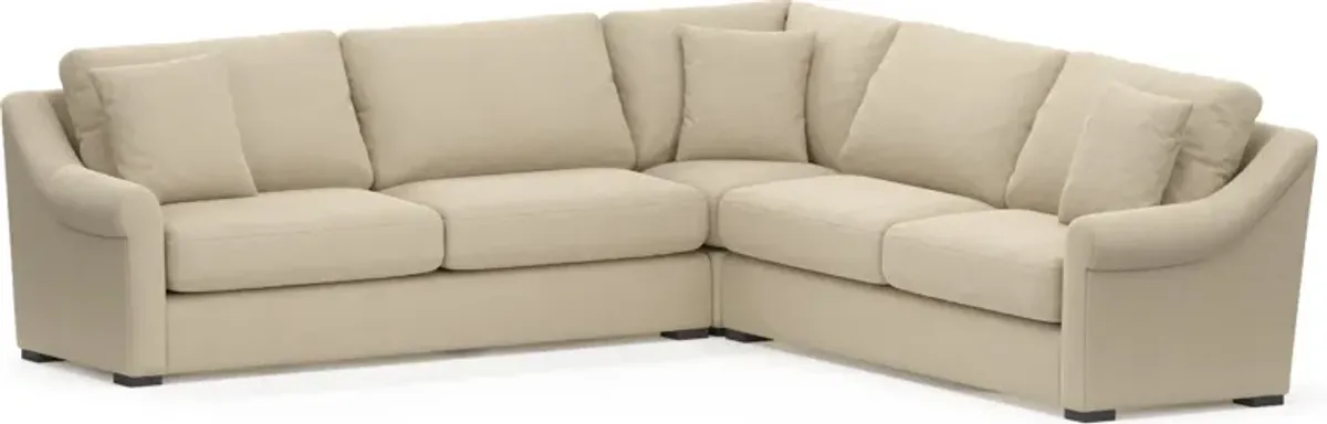 Bowery Foam Comfort 3-Piece Sleeper Sectional with Left-Facing Sleeper - Merrimac Ecru