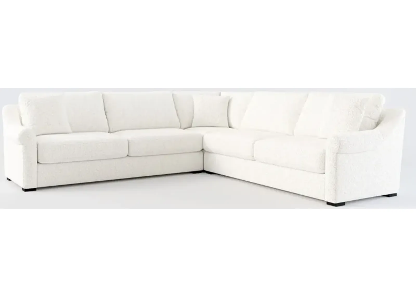 Bowery Foam Comfort 3-Piece Sleeper Sectional with Left-Facing Sleeper - River Rock Ivory