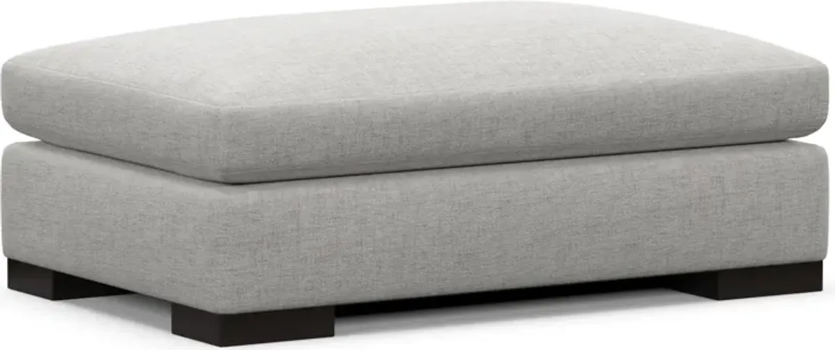 Ethan Hybrid Comfort Ottoman - Adario Fog